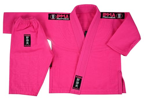Playwell Martial Arts Gifts - Baby Infant BJJ Ju (Jiu) Jitsu Uniform (Suit) - Pink (6-12 Months)