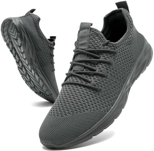 KTVHYW Chaussures Running Homme Basket Sport Tennis Légères Chaussures Mode et Sport en Salle Respirant Fitness Gym Ourdoor Running Jogging Gris 45