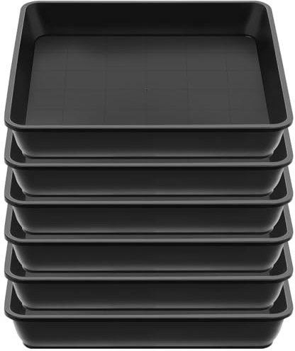 Sibosen Lot de 6 pots de fleurs carrés - En plastique - Pour plantes d'extérieur et d'intérieur - Rectangulaire - 40 x 40 cm