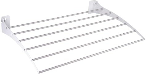 Cofan Tendedero de Pared abatible | 6 Varillas de Aluminio | Área de tendido: 4,5 m | Color: Blanco | Longitud: 75 cm | Compacto, Resistente y Plegable