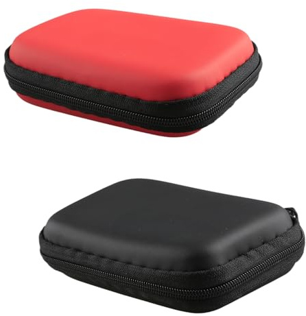 Hopzab 2PCS Waterproof Portable Playing Card Case, Durable Storage Box for Tarot & Card Games, Travel Organizer for Outdoor & Camping（Black,Red）