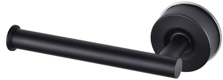 YOHOM Support de papier toilette à ventouse sans perçage avec ventouse puissante amovible en acier inoxydable pour rouleau de papier toilette cuisine salle de bain, noir mat, 1 pièce