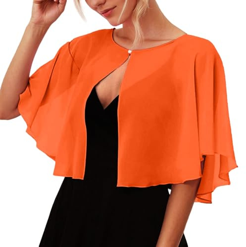 Bufandas de gasa suave, chales, envolturas para vestidos, accesorios de mujer, naranja, Talla única