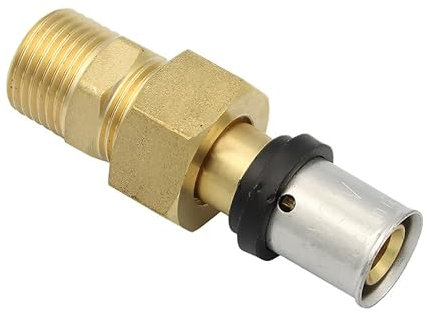 Pipetec Pressfitting Verschraubung 16x2 mm 1/2 Zoll Aussengewinde TH Kontur Verbundrohr, DVGW, TH-Profil