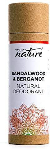 Your Nature Sandalwood & Bergamot Natural Deodorant Stick – 70g, 100% Plastic Free, Recyclable, Toxin-Free, Vegan, Cruelty-Free, Eco-Friendly, Handmade in UK