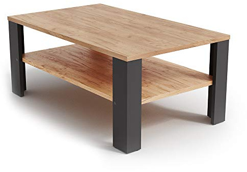 Vicco Tavolino da salotto, Antracite, 100 x 60 cm, con vano aperto per la conservazione di riviste