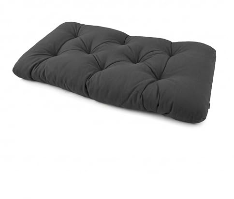 POKAR Cuscino-sedile Imbottito 120x60x12cm per Divano da Giardino, fodere asportabile e lavabile, per Bancali, comoda Seduta per Interno ed Esterno, DYI - fai da te, senza Pallet, antracite