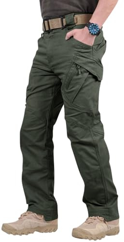 Oanviso Pantalones de Jogging para Hombre Casual Pantalones de Chándal Color Sólido Pantalón de Forro Polar Moda Pantalones de Trabajo de Primavera Otoño A Ejercito Verde L