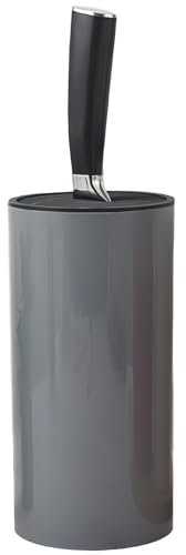 Chstarina Ceppo Portacoltelli Da Cucina Vuoto,Blocco Portacoltelli Universale,Porta Coltelli Da Cucin,Ceppo Coltelli Vuoto Rotondo,Contiene Fino a 15 Coltelli Con Lame Fino a 20 Cm Di Lunghezza,Grigio