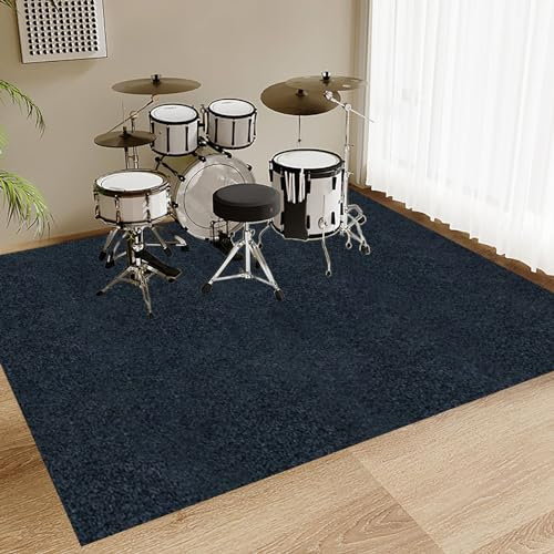 ZHXQ 210 x 180 cm Drum Teppich, Schlagzeug Teppich Schallschutz Matte, rutschfeste Trommel Teppiche, Quadratische Schallschutzdecke für E-Drum-Kits Bass Drum Snare, Professioneller Schlagzeugteppich