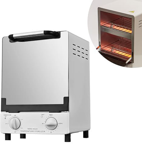 Esterilizador de alta temperatura, esterilizador de calor seco de gran capacidad de 10 litros, temperatura máxima de 250 °C, con control de temperatura y temporizador, para peluquería, spa, salón de