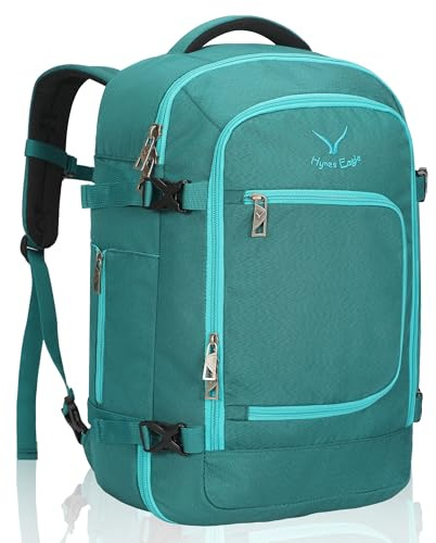 Hynes Eagle Mochila Viaje 40L Aprobada para Vuelo Mochila de equipaje de mano, Bolsa de cabina 55x40x20 cm Mochila Para Portátil 15,6 Pulgadas Azul Verde