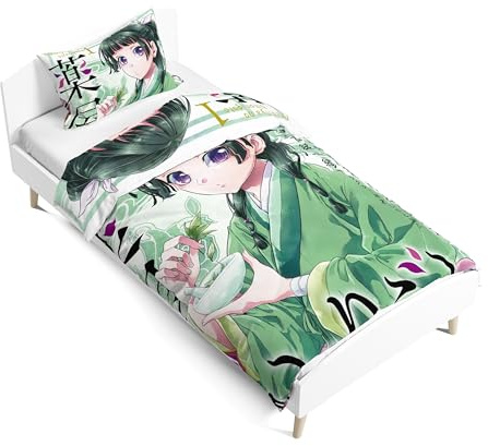 Xinnice The Apothecary Diaries Set di biancheria da letto 2 pezzi | Maomao Jinshi anime copripiumino + federa | Cartoon stampa 3D double face | biancheria da letto unisex per bambini con chiusura