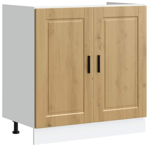 Meuble bas pour évier Porto chêne artisanal bois ingénierie