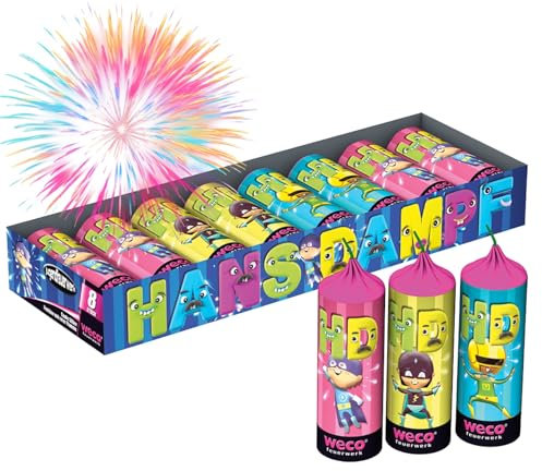 PYROHELD XXL Jugendspaß Set Hans Dampf - 8 Teilig Tischspaß für Partys & Silvester Kat. F1 für Jugendlichen & Kinder 2026 (Hans Dampf)