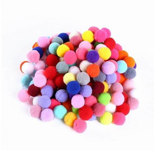 200 Pcs Pom Poms, 8 mm Portable Polyester Mini Pom Poms, Colorful Portable Fluffy Pom Poms, Mini Pom Poms, for DIY Creative Crafts Decorations Arts Projects, Decorating Gifts Package