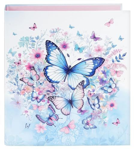 goldbuch 33 155 Ordner Schmetterlingsgarten, Aktenordner 28,5 x 32 x 8 cm, Einband aus Kunstdruck, Hebelmechanik aus Metall, Schmetterlinge, Aktenmappe für Mädchen und Jungen, Stehordner Blau Weiß
