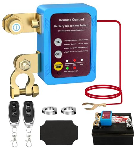 AVCXEC Interruptor de separación de batería inalámbrico para coche, 12 V, con mando a distancia, 240 A, interruptor de separación de batería inalámbrico para coche, Rv, ATV, camión y barco