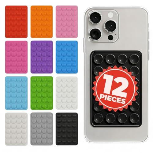 Soporte de Ventosa para Móvil con Pegatina Reutilizable – Accesorios con Ventosas para Case del Móvil – Pega tu Phone en Espejos, Vidrio y Más sin Dejar Marcas – Compatible con Todos los Móviles