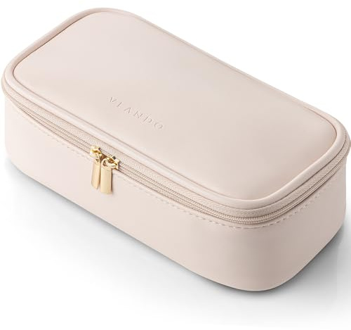 Vlando Petite Trousse de Maquillage,Petite Trousse avec Compartiments | Trousse de maquillage femme,porte monnaie,Étui pour écouteurs, multifonctionnelle pour femmes en imperméable, rose