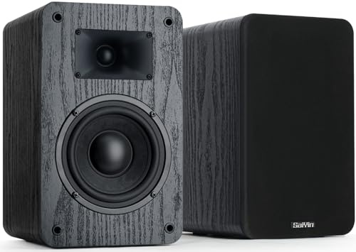Saiyin Passive Bookshelf Speakers 40W×2 Power, 5 Woofer & 20mm Silk Dome Tweeter Stereo Speakers, Enhanced Vocal Clarity, 4 Ω, Passive Speakers for Home Audio, Receiver or Amplifier Required