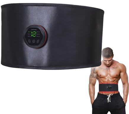 JOPWUE ABS Trainer EMS Muscle Stimulator,Abdominal Trainer with USB Rechargeable,8 Modes,18 Intensity Levels Ab Trainer Belt for Home Body Fitness Stimulator,ABS Stimulator for Women Men Fitness