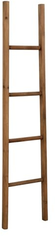 Biscottini Porta asciugamani in legno da terra 149x34,5x5 cm - Scala Appendi asciugamani da Parete - Scaletta Portasciugamani da Bagno Stile Moderno - Scala Decorativa Appendiabiti in legno massello