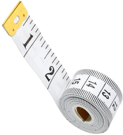 ECAVE Dual Sided Body Measuring Tape 60 Inches / 150 cm, 2 cm (Pack of 1) | for Fitness, Sewing, Dressmaking & Tailoring Flexible Fiberglass Durable, Lightweight easy to read White inch Tape