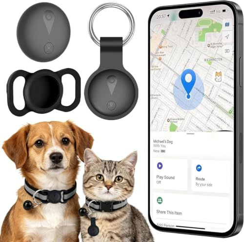 COLEESON Collier GPS pour Chat, Traceur pour Chien sans Abonnement Mensuel