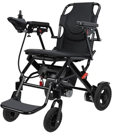 Electric Wheelchair for Adults – Lightweight Foldable Power Chair, 500W Motors, 12 Mile Range, 360° Front Casters, Anti-Tilt Safety, Puncture-Proof Tires, for Travel Daily Use Black UK