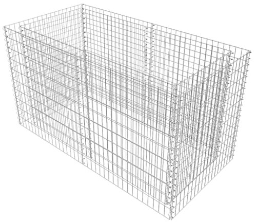 vidaXL Gabione Pflanzenkorb Stahl 180 x 90 x 100 cm Silber