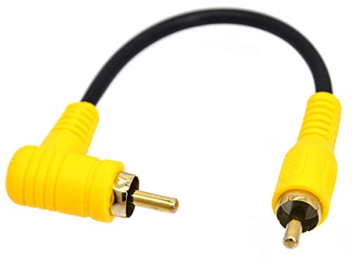 Cavo RCA ad angolo retto, cavo RCA maschio a maschio da 90 gradi, cavo audio corto RCA Strereo, connettori placcati in oro per home theater, subwoofer, HDTV, stereo, DVD 15 cm
