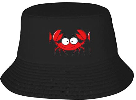 ELBULL Fischerhut für Damen und Herren, Unisex, Kino-Klappbrett und Popcorn-Sonnenhut, verstaubare Mode Fischerhut Sommer Outdoor Kappe, Cartoon Krabbe, One size