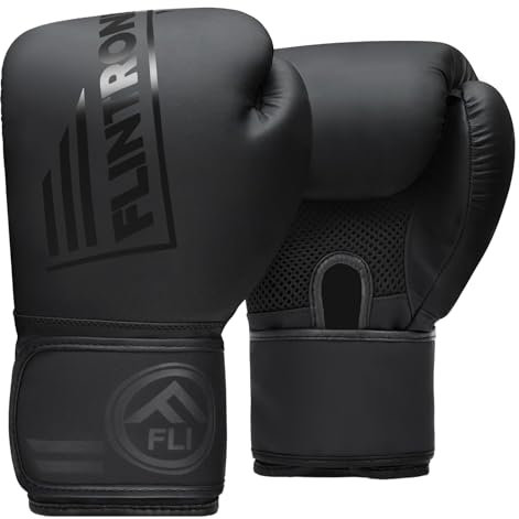 Flintronic Boxhandschuhe, 10OZ Kickboxhandschuhe, Boxing Gloves, Thai Boxhandschuhe Damen und Herren für Muay Thai, MMA, Kampfsport, Kickboxen, Sparring