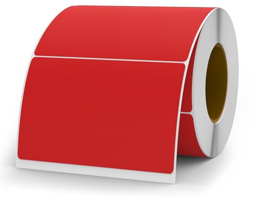 YIKIADA Etiquetas adhesivas de vinilo de colores rojas, 50 × 76 mm, resistentes al agua, para mudanzas, oficina, almacén, casa, 500 unidades
