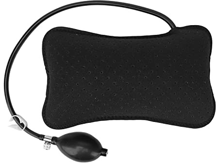 Cuscino lombare gonfiabile regolabile e portatile per auto, viaggi e ufficio – schiuma nera ergonomica, facile da trasportare e sgonfiare