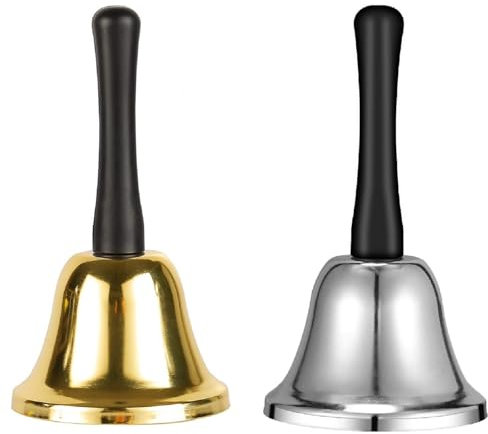 Weihnachtsmann Glocke,Nikolausglocke,Anruf Service Bell,Weihnachtsglocke 2PC Handglocke Metalltee Tischglocke für Restaurant Küche Hotel Hochzeitsfeier Weihnachtsfete