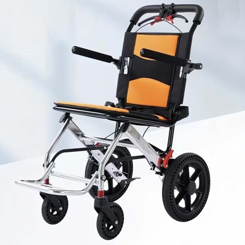 YXVSZB Silla De Ruedas Plegable Ultraligera, Silla De Transporte De Aleación De Aluminio, Ayuda De Movilidad Portátil, Silla con Ruedas Todo Terreno para Uso Diario Y Viajes