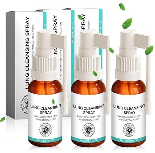 Herbal Lung Spray, lungrengöringsspray för bättre andning, naturliga växtextrakt örter lungrengöring och reparationsspray (3 stycken, milliliter, 90)