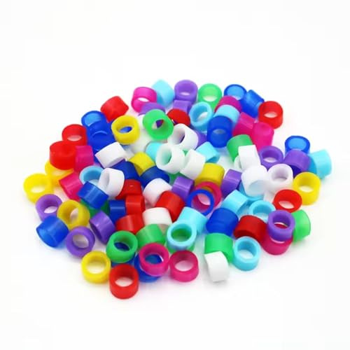 Upriver 40pcs Bird Ring Leg Bands with 1 Installer, 2.3/3mm Bird Foot Ring for Parrot Finch Canary (Mixed Colors)