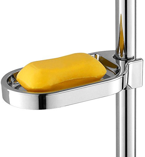 Nikou Portasapone Regolabile per Asta Doccia, Portasapone da Bagno Clip-on in ABS, Porta Saponetta Gadget per Asta Doccia Adatto per la Cucina Del Bagno, Diametro 25 mm