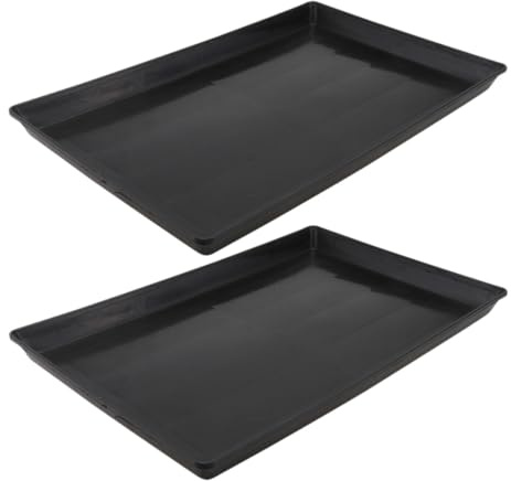 TOGEVAL Sturdy Plastic Cage Liner Tray 2pcs Replacement for Dog and Rabbit Cages with Spacious Base 43x32cm Easy Cleaning