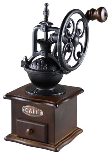 KICHOUSE Macinacaffè Manuale Vintage per Chicchi e Spezie Macinino Portatile Manovella per Caffè Fresco e Grani Accessorio Pratico e Sicuro per Amanti del Caffè