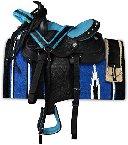 Sella Western New Gen Pony Completa Turchese 12” = 30,5 cm