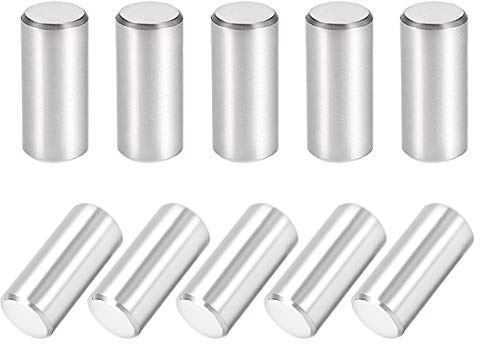sourcing map Pasador 8 mm x 16 mm, Clavijas de Acero Inoxidable 304, Estantes de Apoyo, Pasadores de Madera para Literas, Tono Plateado 10 Piezas