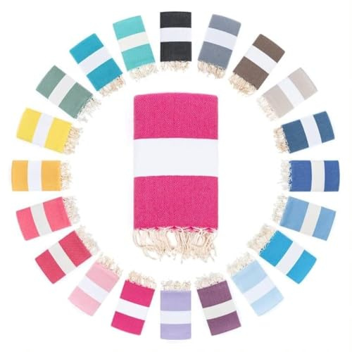 Darido Diamond Serviette de Bain Fouta Hammam - Serviette de Sauna, de Bain et de Plage XXL 100 x 200 cm - 100% Coton - Légère, Douce et absorbante - Multi-Usage et Pratique