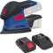 Güde Akku Deltaschleifer DS 18 (18 V, Easy-Energy-Exchange, 150x150x100mm Klett-Schleifpapier, Staubfangbox, Anti-Rutsch-Handgriff, inkl. 3 A Schnellladegerät & 2 Ah Akkupack Starter-Kit LGAP 18-3020)