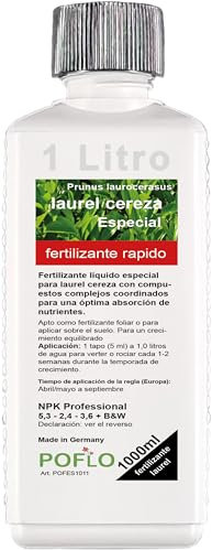 Fertilizante de laurel cereza, abono de laurel Prunus laurocerasus, abono líquido premium de la línea profesional (1000ml)