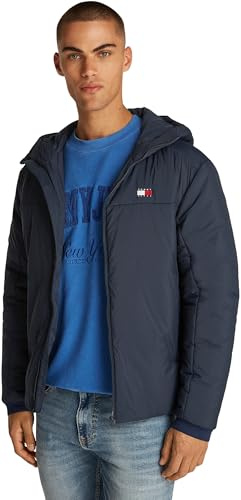Tommy Jeans Uomo Giacca Poly Jacket Impermeabile, Blu (Dark Night Navy), XXL
