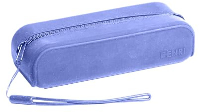 Enri, Estuche Escolar Silicona Unisex, Diseño Rectangular con Tirador, 19 x 5 x 7 cm, Color Azul